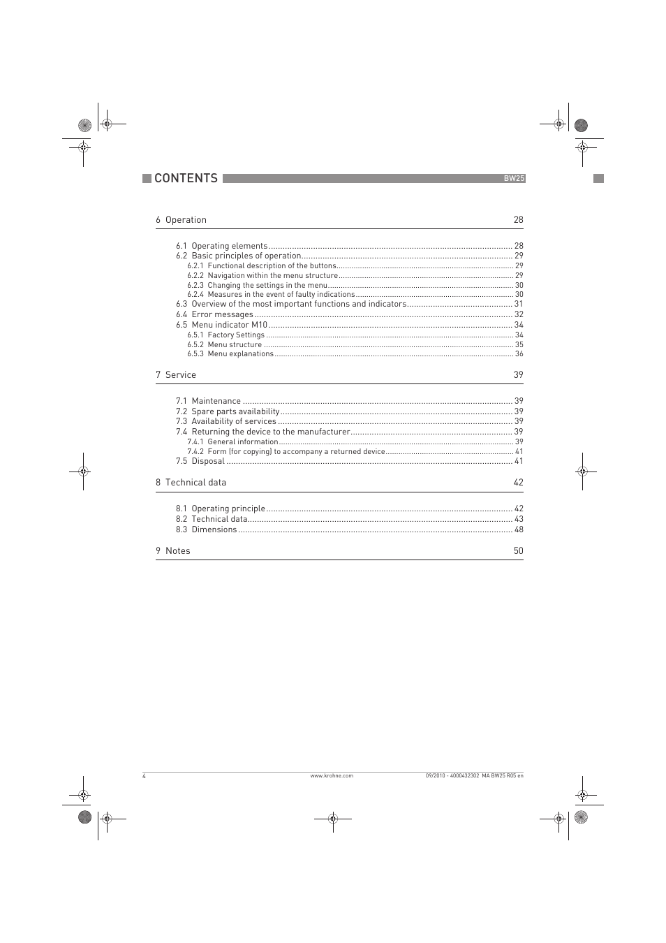 KROHNE BW 25 EN User Manual | Page 4 / 52