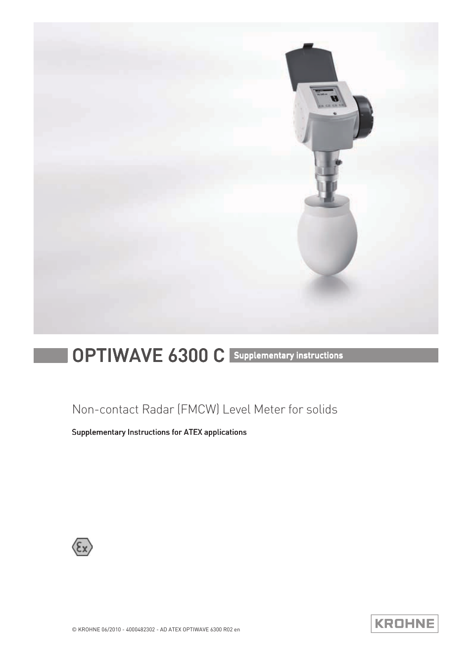 KROHNE OPTIWAVE 6300C ATEX EN User Manual | 24 pages