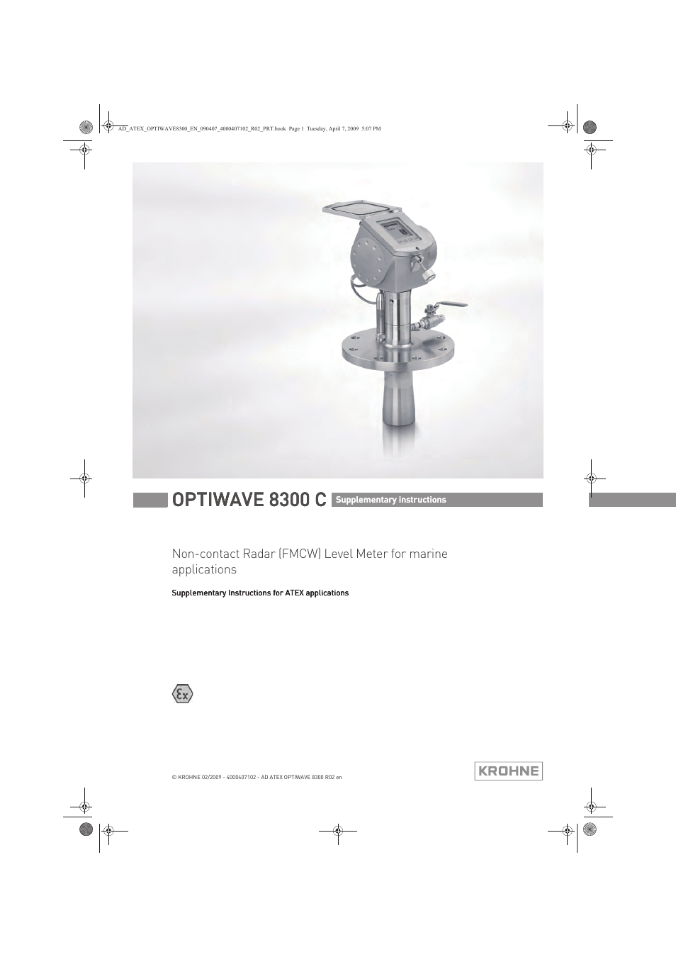 KROHNE OPTIWAVE 8300C Marine ATEX EN User Manual | 28 pages