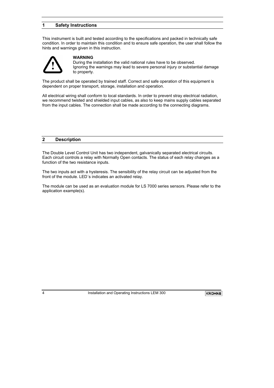 KROHNE LEM 300 EN User Manual | Page 4 / 11