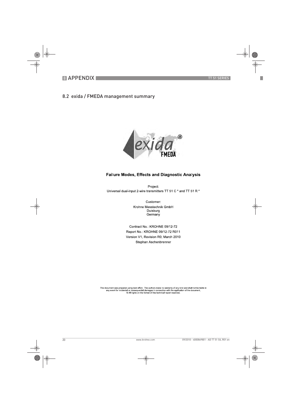 Appendix, 2 exida / fmeda management summary | KROHNE TT 51 SERIES EN User Manual | Page 20 / 24