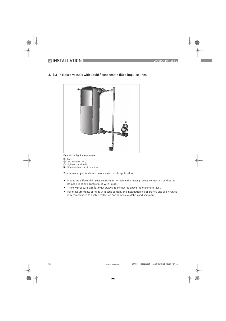 Installation | KROHNE OPTIBAR DP 7060 C EN User Manual | Page 28 / 84