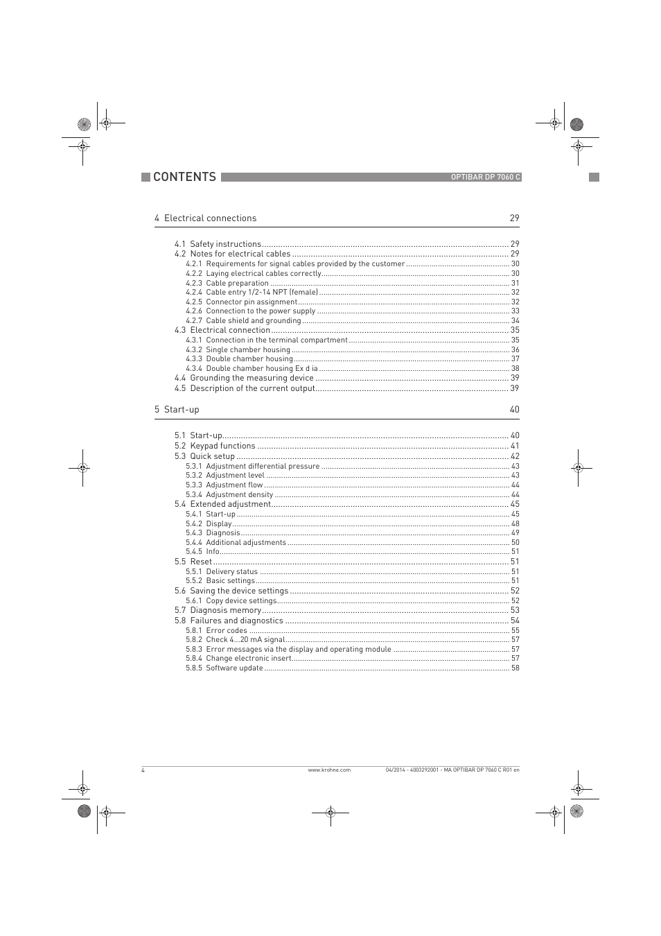 KROHNE OPTIBAR DP 7060 C EN User Manual | Page 4 / 84