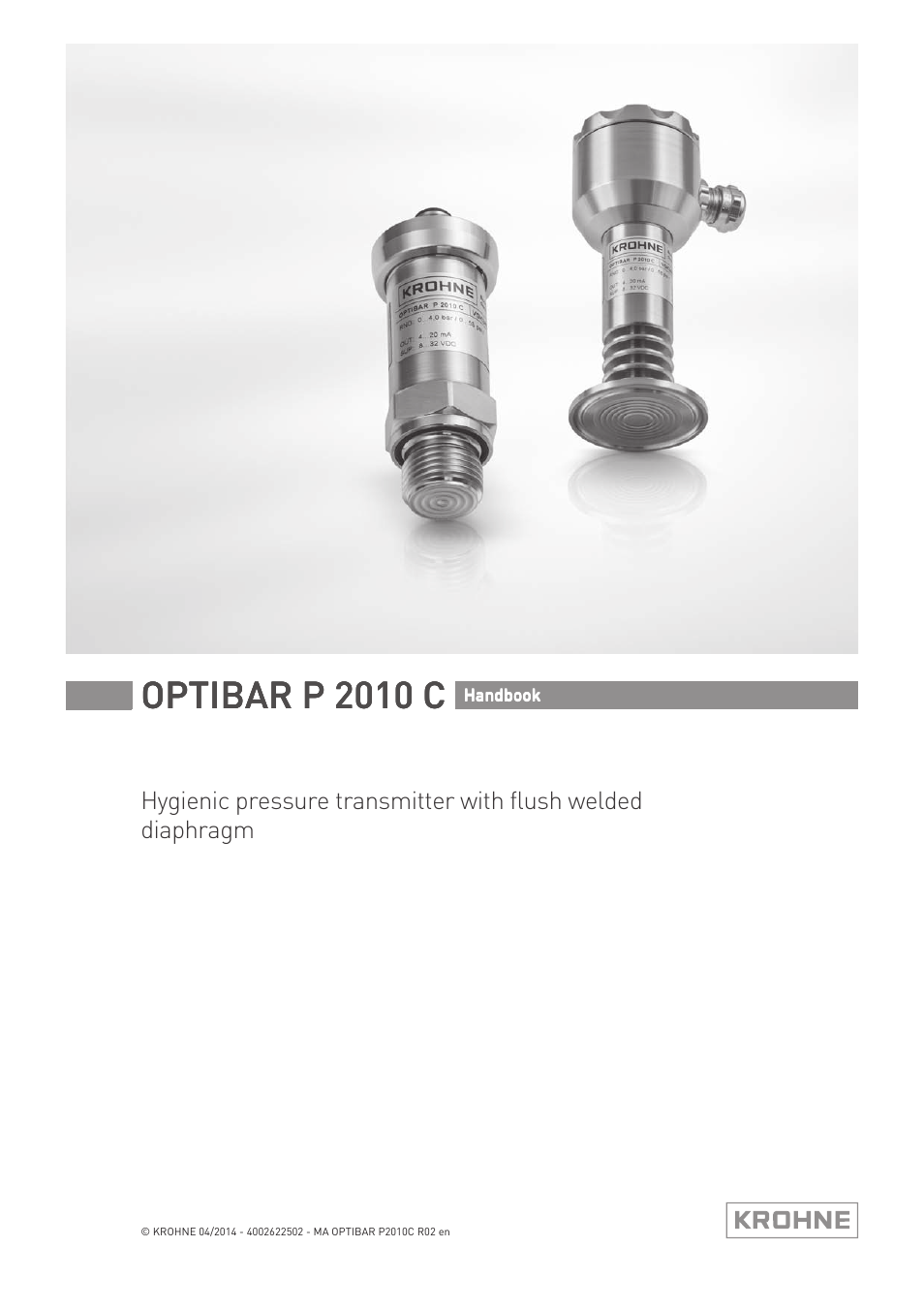 KROHNE OPTIBAR P 2010 C EN User Manual | 28 pages
