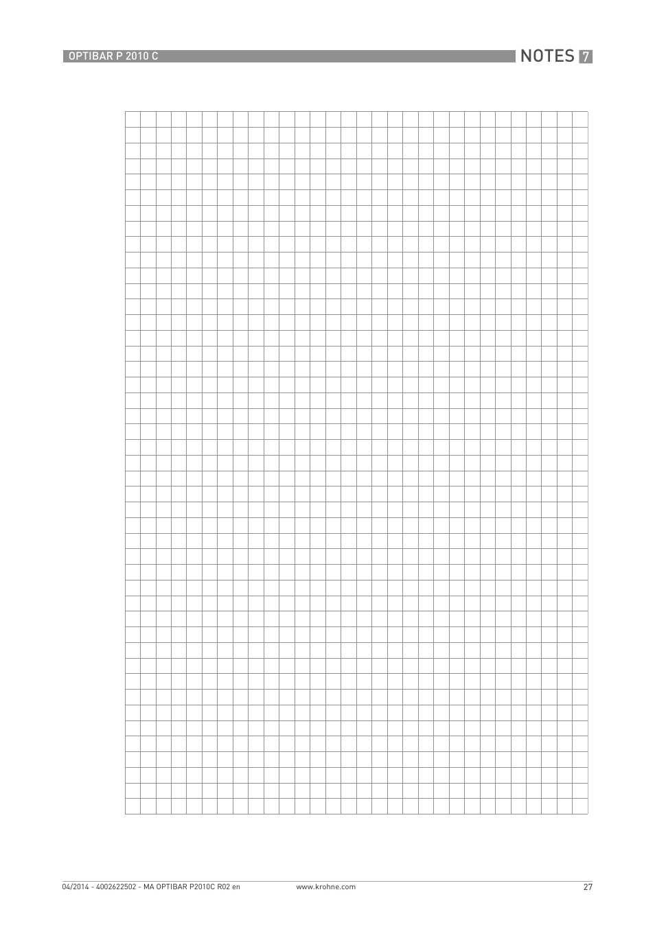 KROHNE OPTIBAR P 2010 C EN User Manual | Page 27 / 28