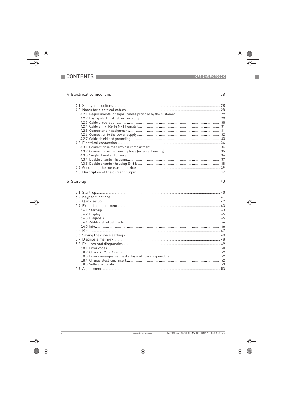 KROHNE OPTIBAR PC 5060 C EN User Manual | Page 4 / 92