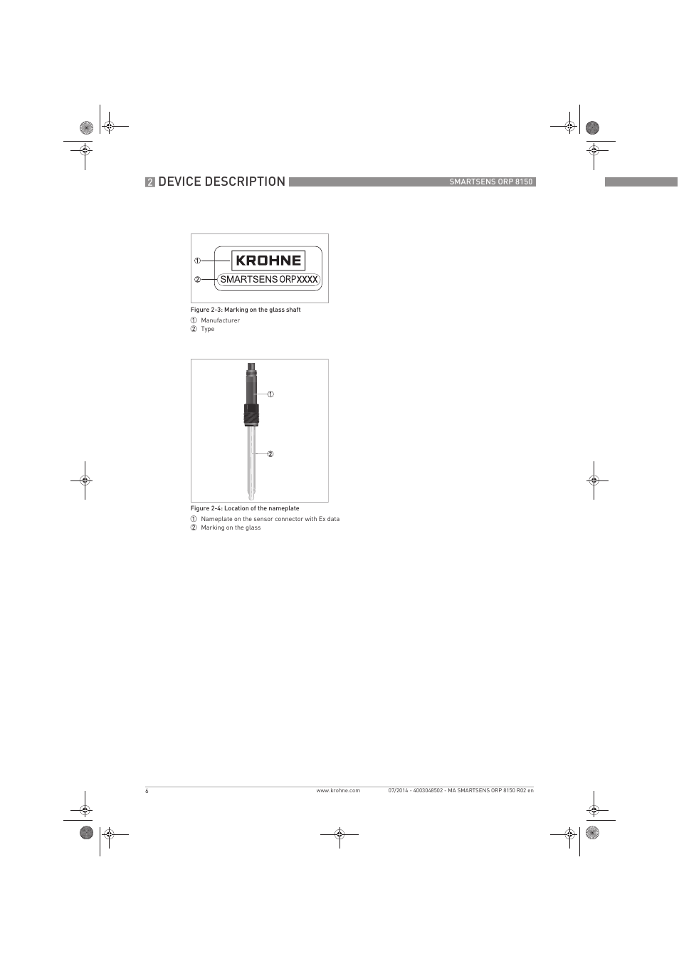 Device description | KROHNE SMARTSENS ORP 8150 Ex EN User Manual | Page 6 / 16