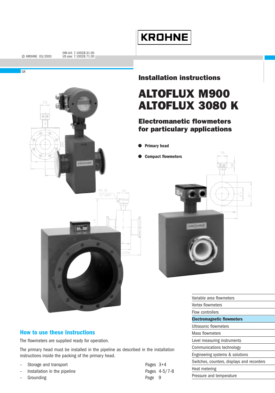 KROHNE ALTOFLUX M 900 EN User Manual | 19 pages