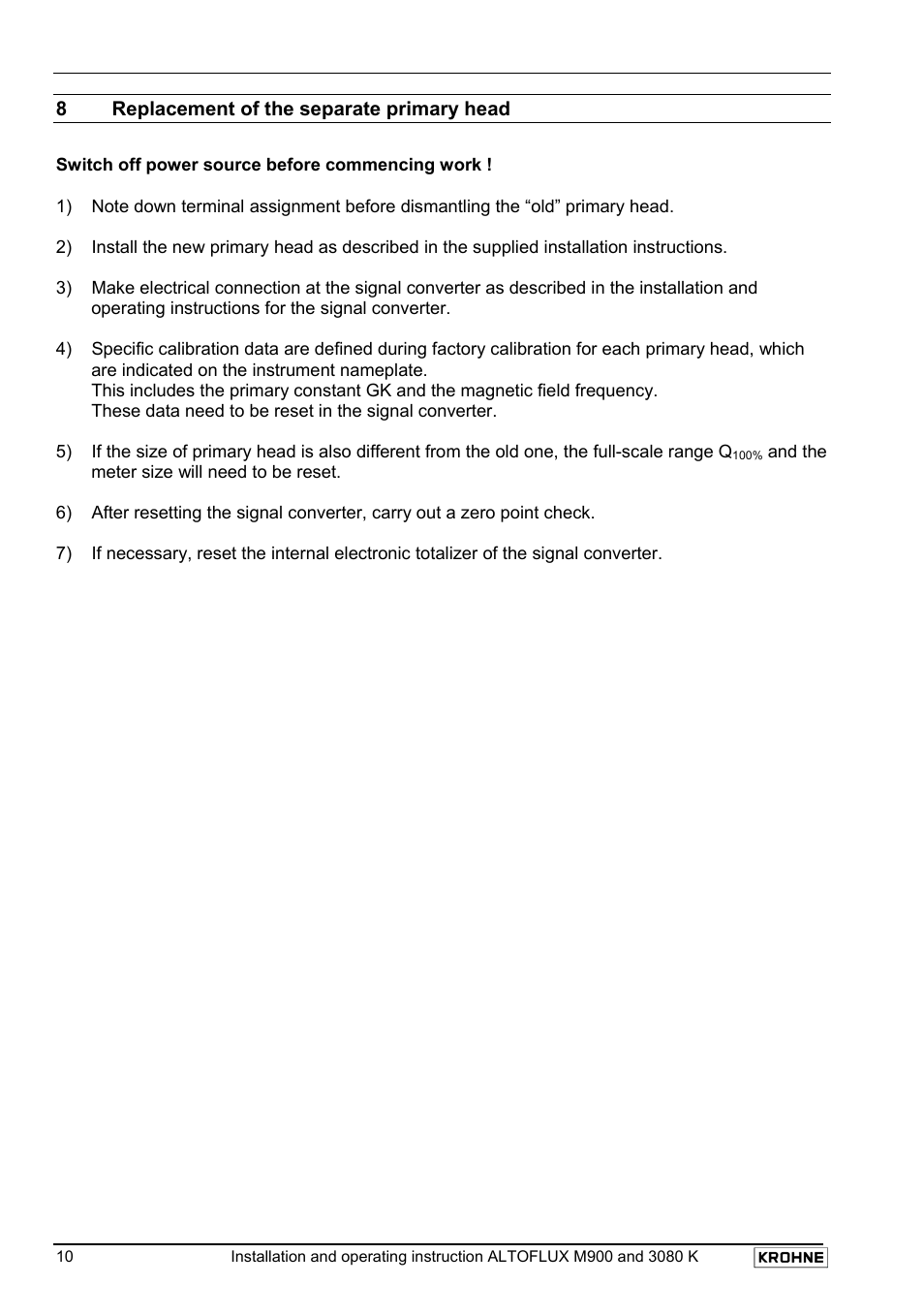 KROHNE ALTOFLUX M 900 EN User Manual | Page 10 / 19