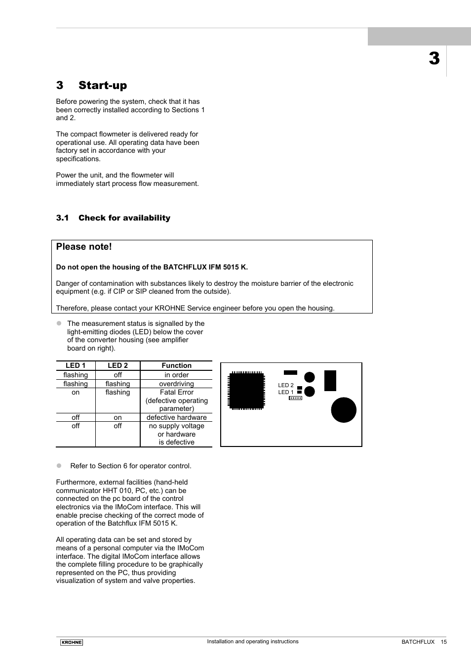 3 start-up | KROHNE BATCHFLUX 5015 K EN User Manual | Page 15 / 53
