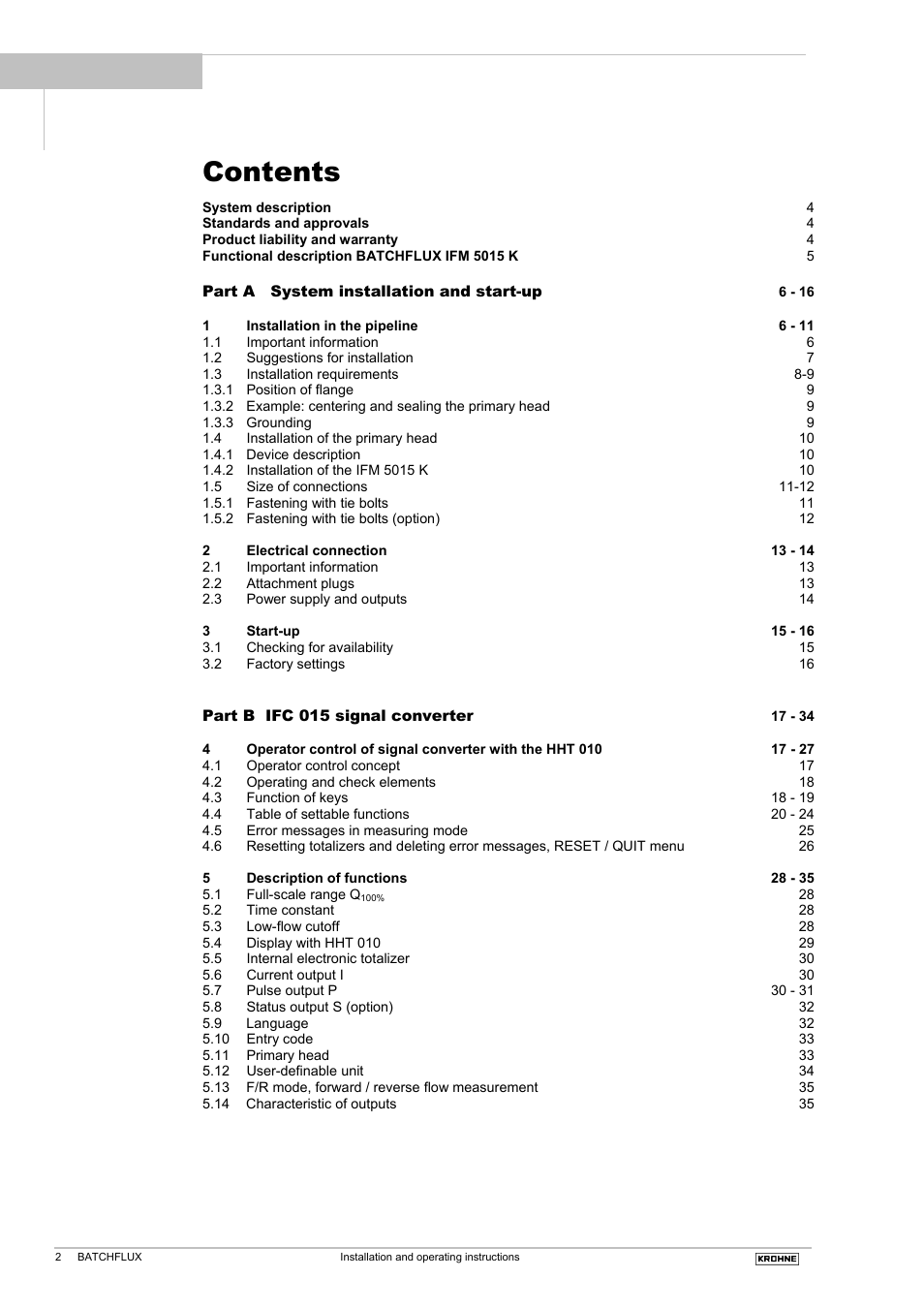 KROHNE BATCHFLUX 5015 K EN User Manual | Page 2 / 53