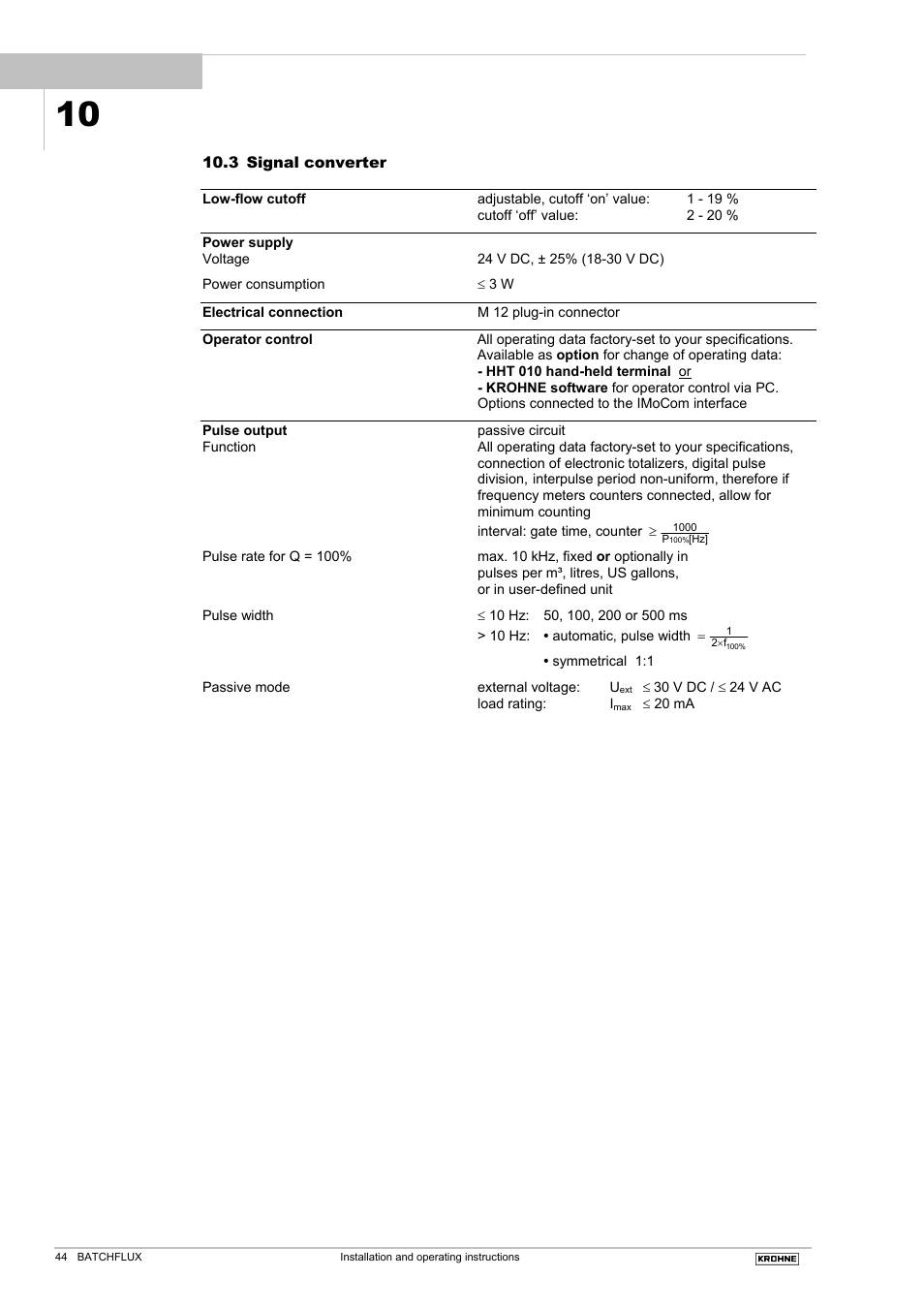 KROHNE BATCHFLUX 5015 K EN User Manual | Page 44 / 53