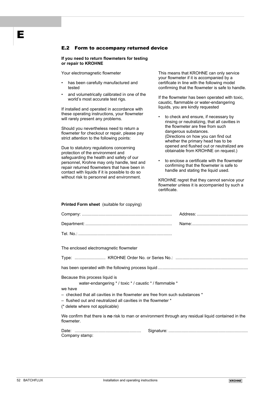KROHNE BATCHFLUX 5015 K EN User Manual | Page 52 / 53