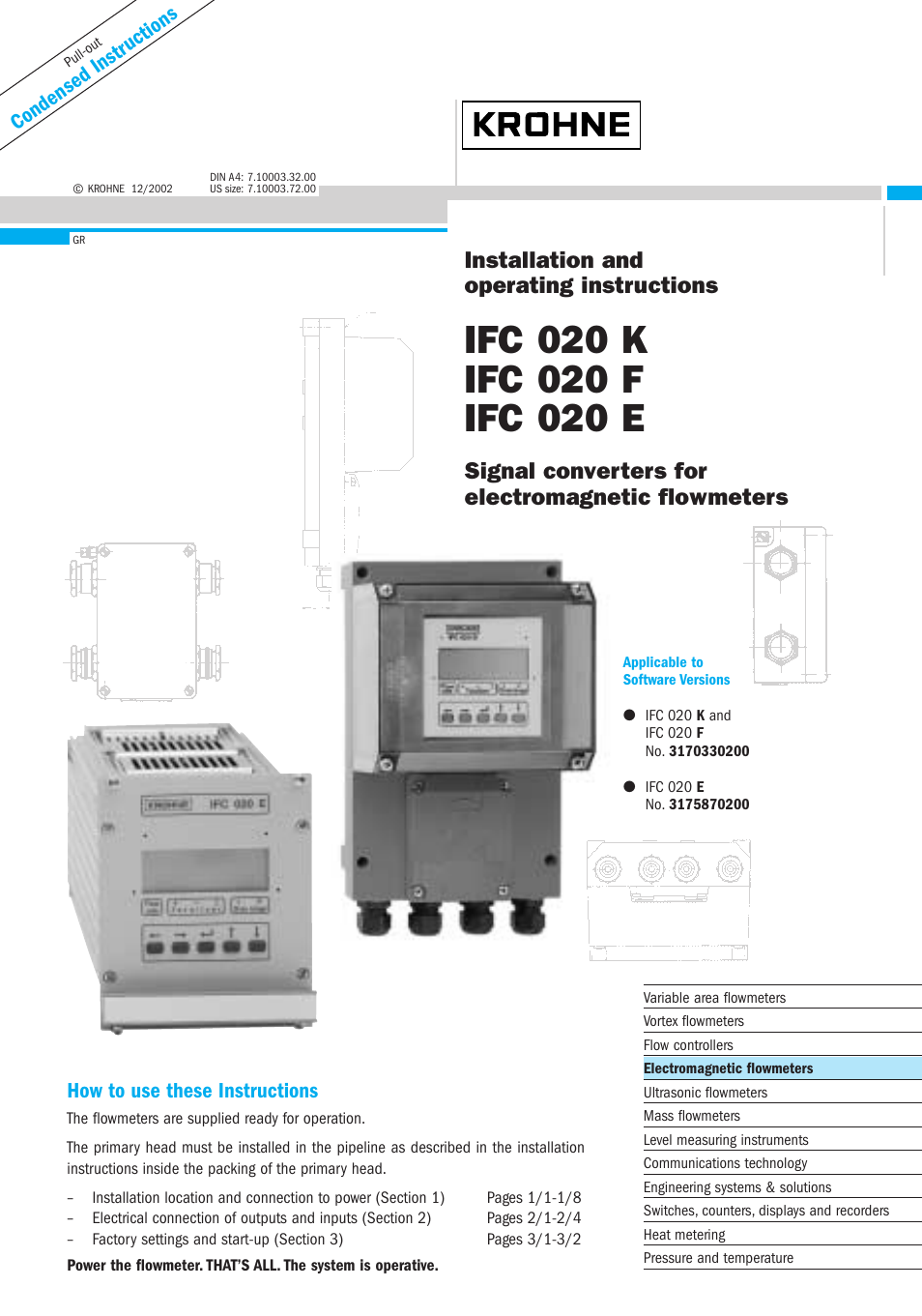 KROHNE IFC 020 Converter EN User Manual | 79 pages