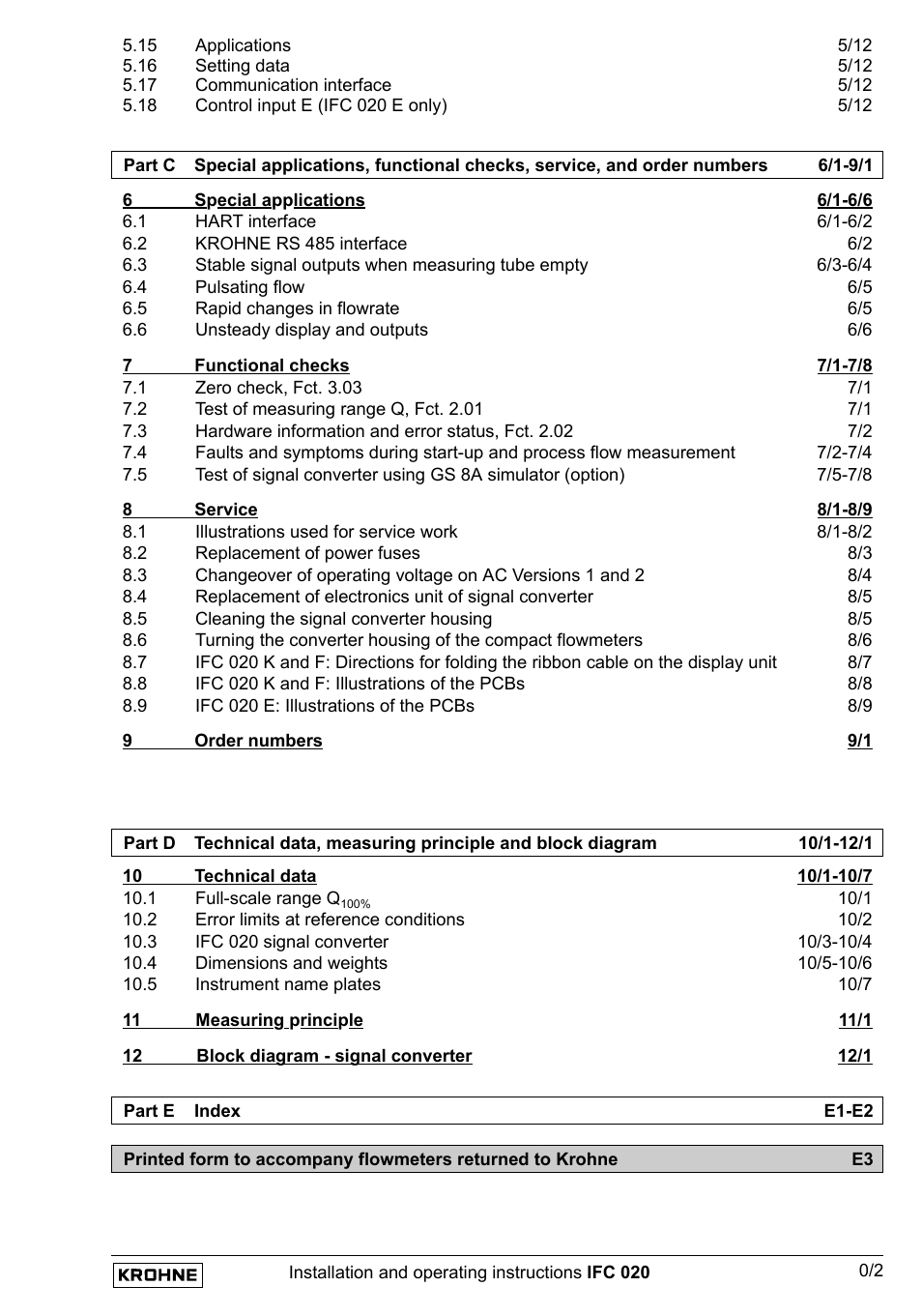 KROHNE IFC 020 Converter EN User Manual | Page 3 / 79