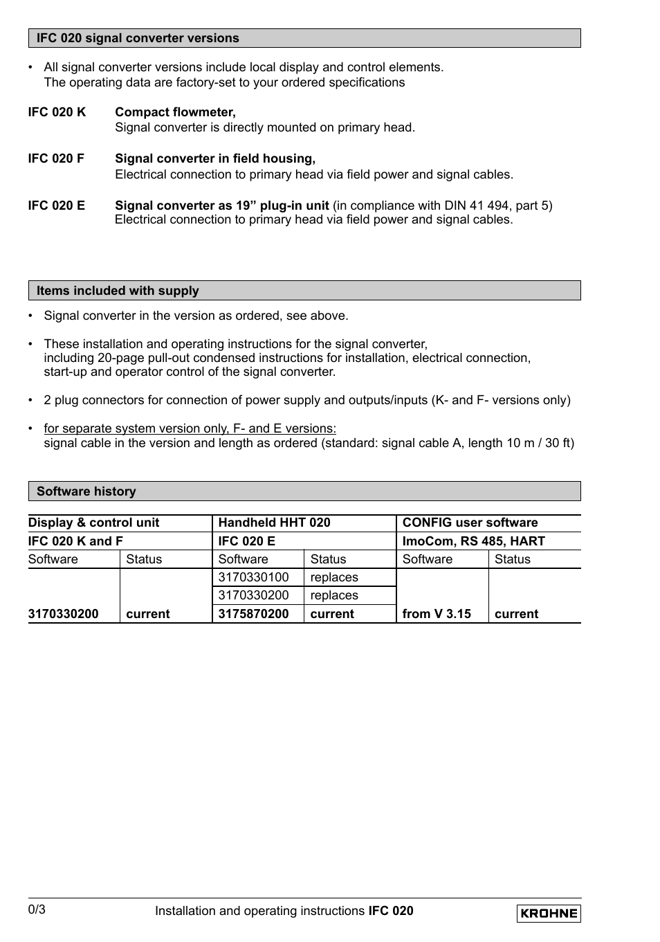 KROHNE IFC 020 Converter EN User Manual | Page 4 / 79