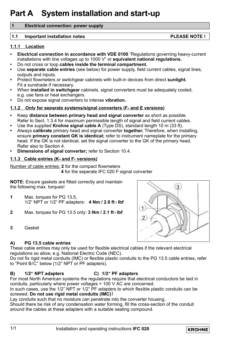 Part a system installation and start-up | KROHNE IFC 020 Converter EN User Manual | Page 6 / 79