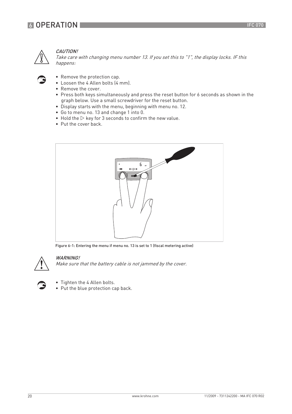 Operation | KROHNE IFC 070 Converter EN User Manual | Page 20 / 36