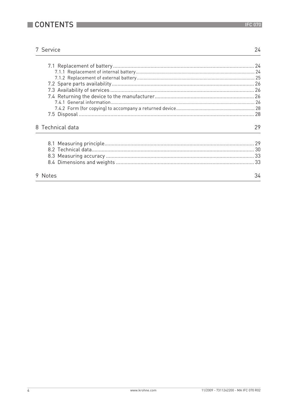 KROHNE IFC 070 Converter EN User Manual | Page 4 / 36