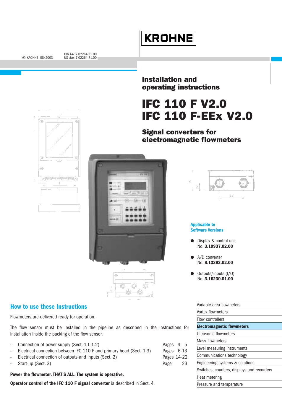 KROHNE IFC 110 Converter EN User Manual | 43 pages