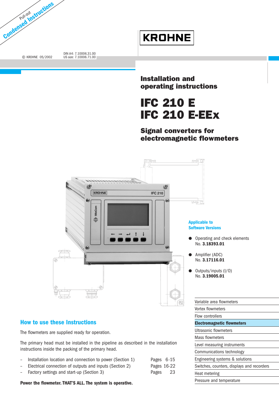 KROHNE IFC 210 E-EEx EN User Manual | 95 pages