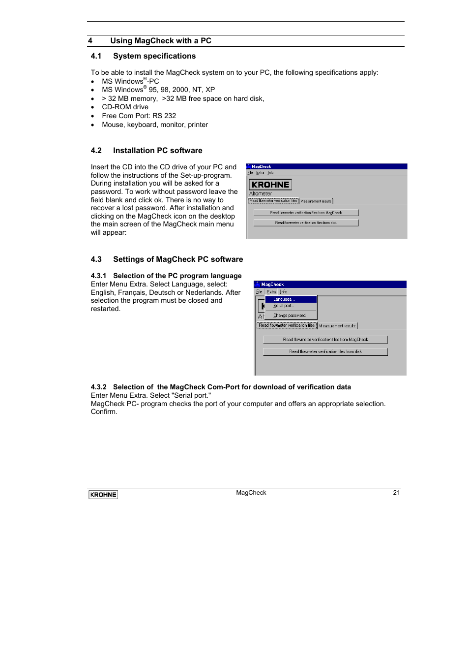 KROHNE MAGCHECK EN User Manual | Page 21 / 32