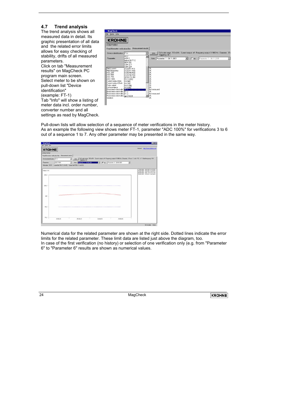 7 trend analysis | KROHNE MAGCHECK EN User Manual | Page 24 / 32