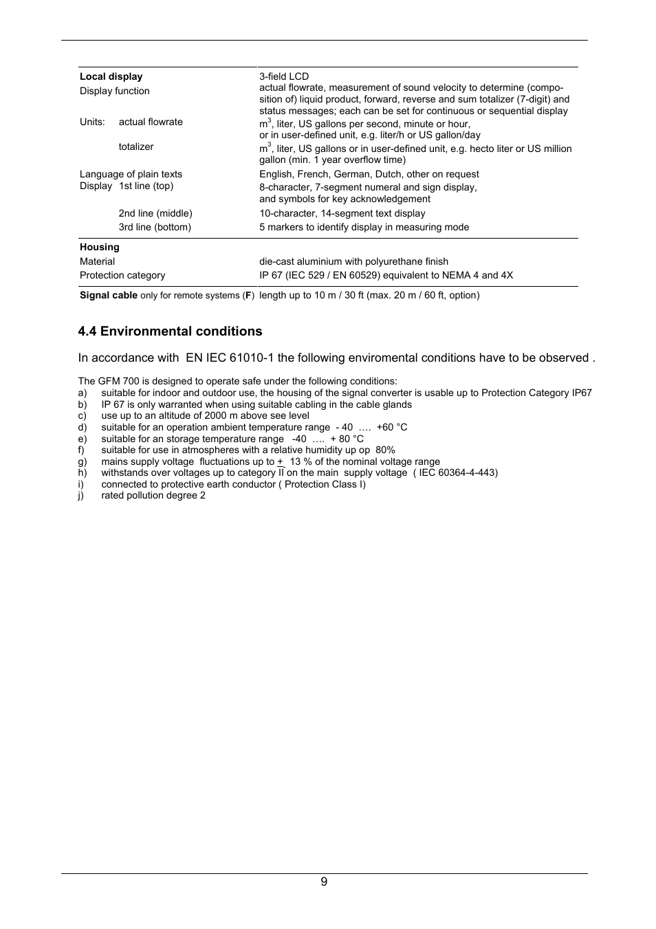 4 environmental conditions | KROHNE GFM 700 EN User Manual | Page 9 / 36
