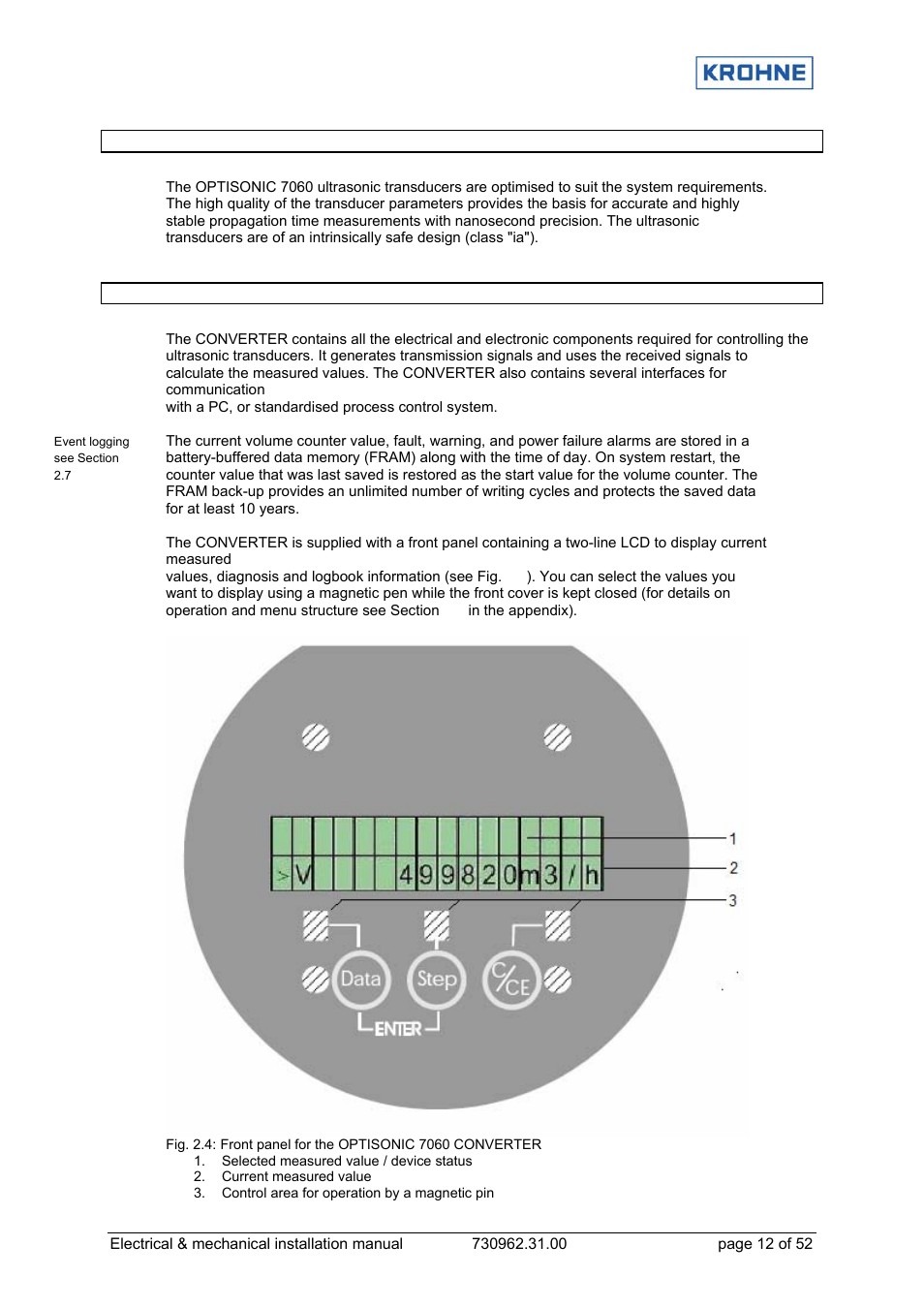 KROHNE OPTISONIC 7060 EN User Manual | Page 12 / 52