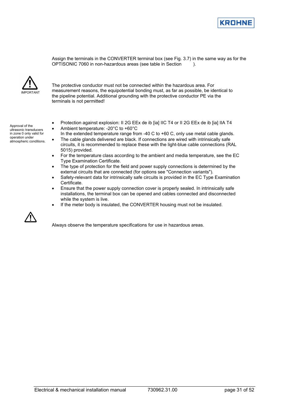 KROHNE OPTISONIC 7060 EN User Manual | Page 31 / 52