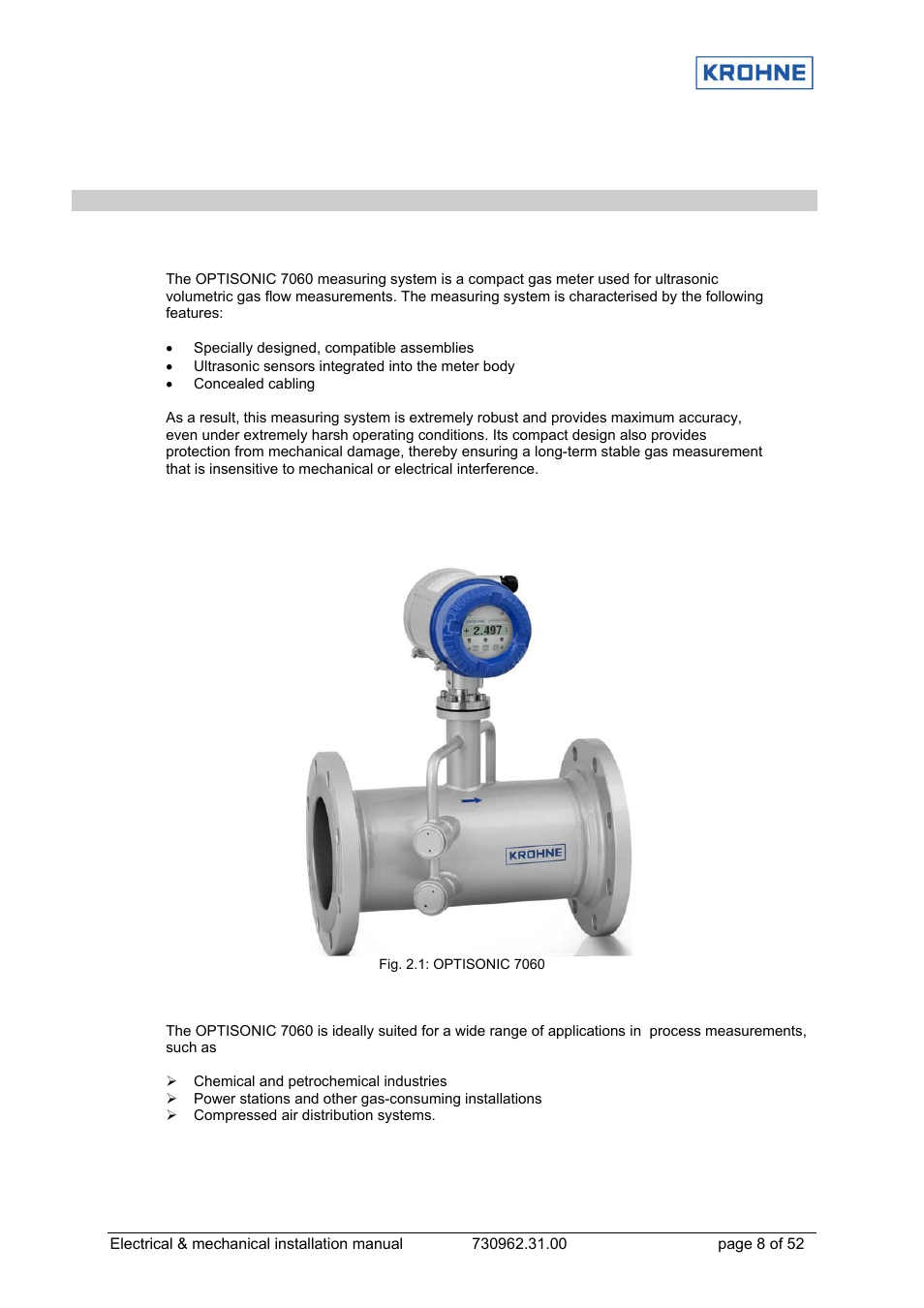 2 product description | KROHNE OPTISONIC 7060 EN User Manual | Page 8 / 52