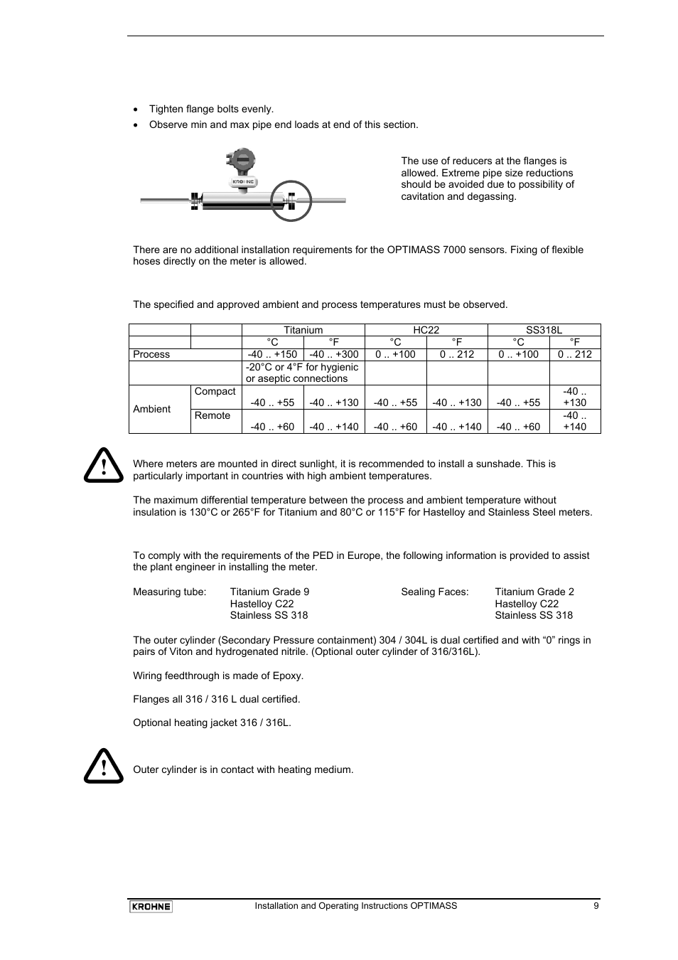 2 mechanical installation 7000.pdf | KROHNE OPTIMASS with MFC 05x EN User Manual | Page 10 / 109