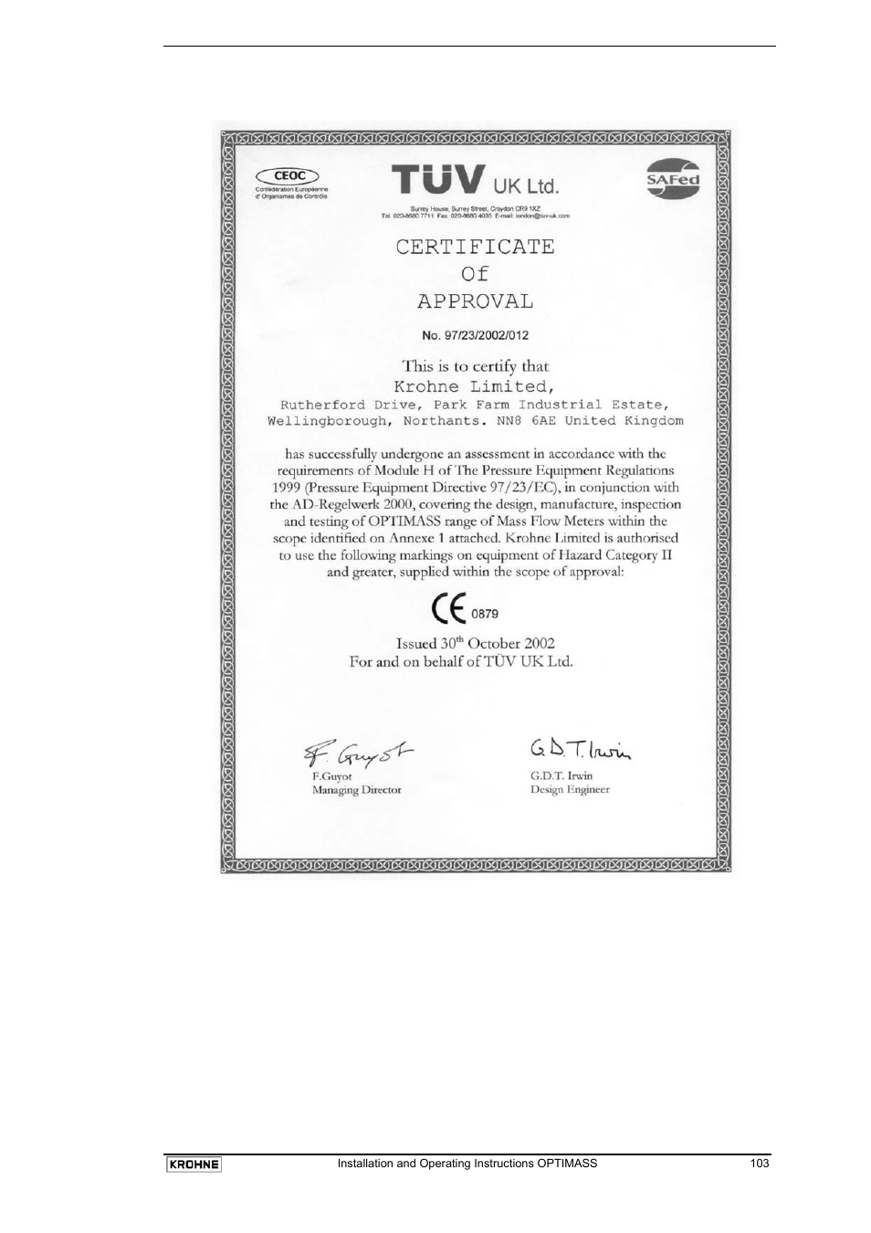 KROHNE OPTIMASS with MFC 05x EN User Manual | Page 104 / 109