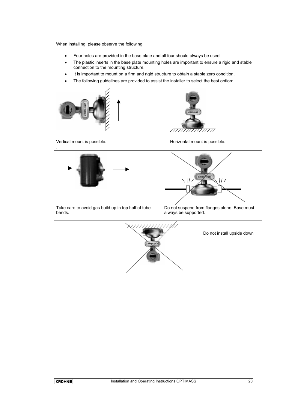 3 mechanical installation 3000.pdf | KROHNE OPTIMASS with MFC 05x EN User Manual | Page 24 / 109
