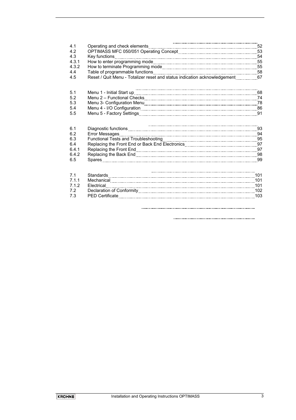 KROHNE OPTIMASS with MFC 05x EN User Manual | Page 4 / 109