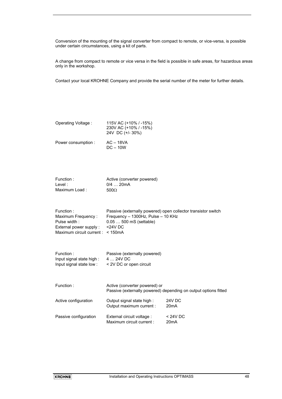 KROHNE OPTIMASS with MFC 05x EN User Manual | Page 49 / 109