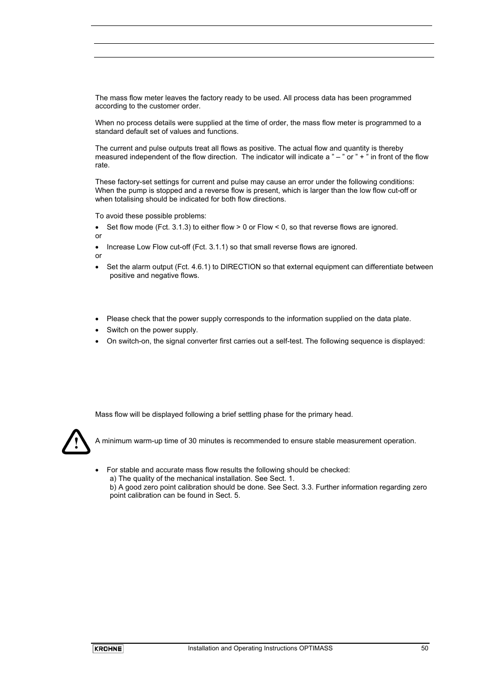 3 start-up.pdf | KROHNE OPTIMASS with MFC 05x EN User Manual | Page 51 / 109