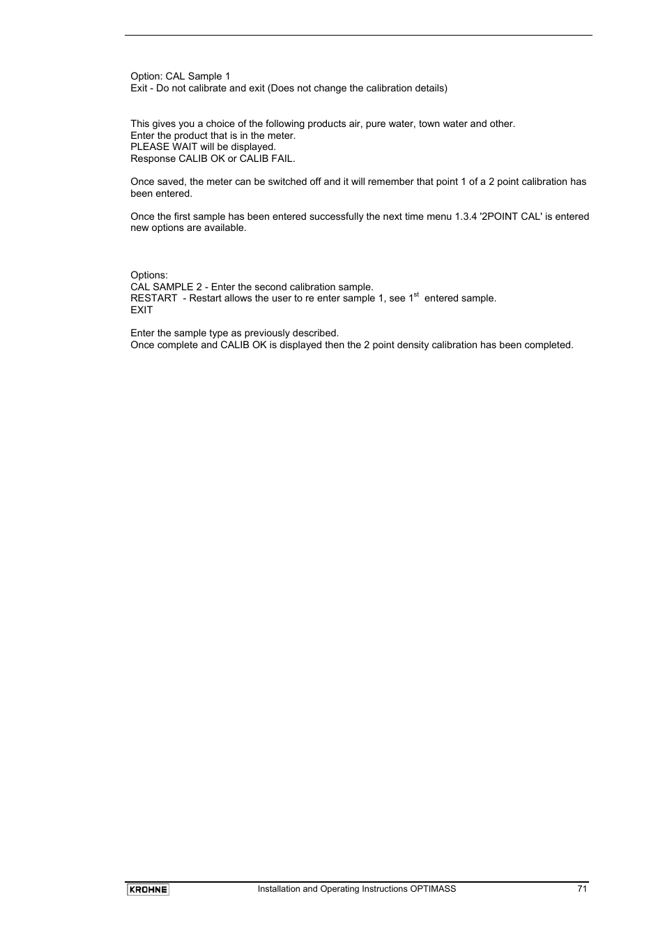 KROHNE OPTIMASS with MFC 05x EN User Manual | Page 72 / 109