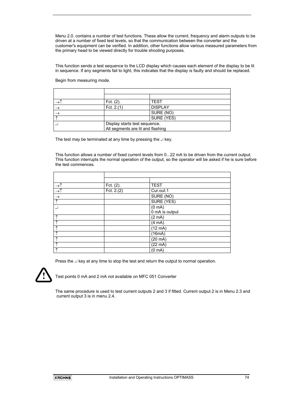 KROHNE OPTIMASS with MFC 05x EN User Manual | Page 75 / 109