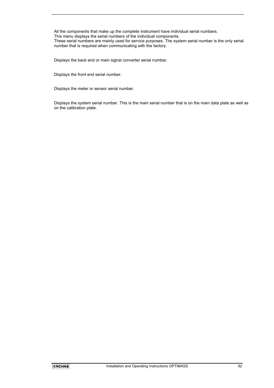 KROHNE OPTIMASS with MFC 05x EN User Manual | Page 93 / 109