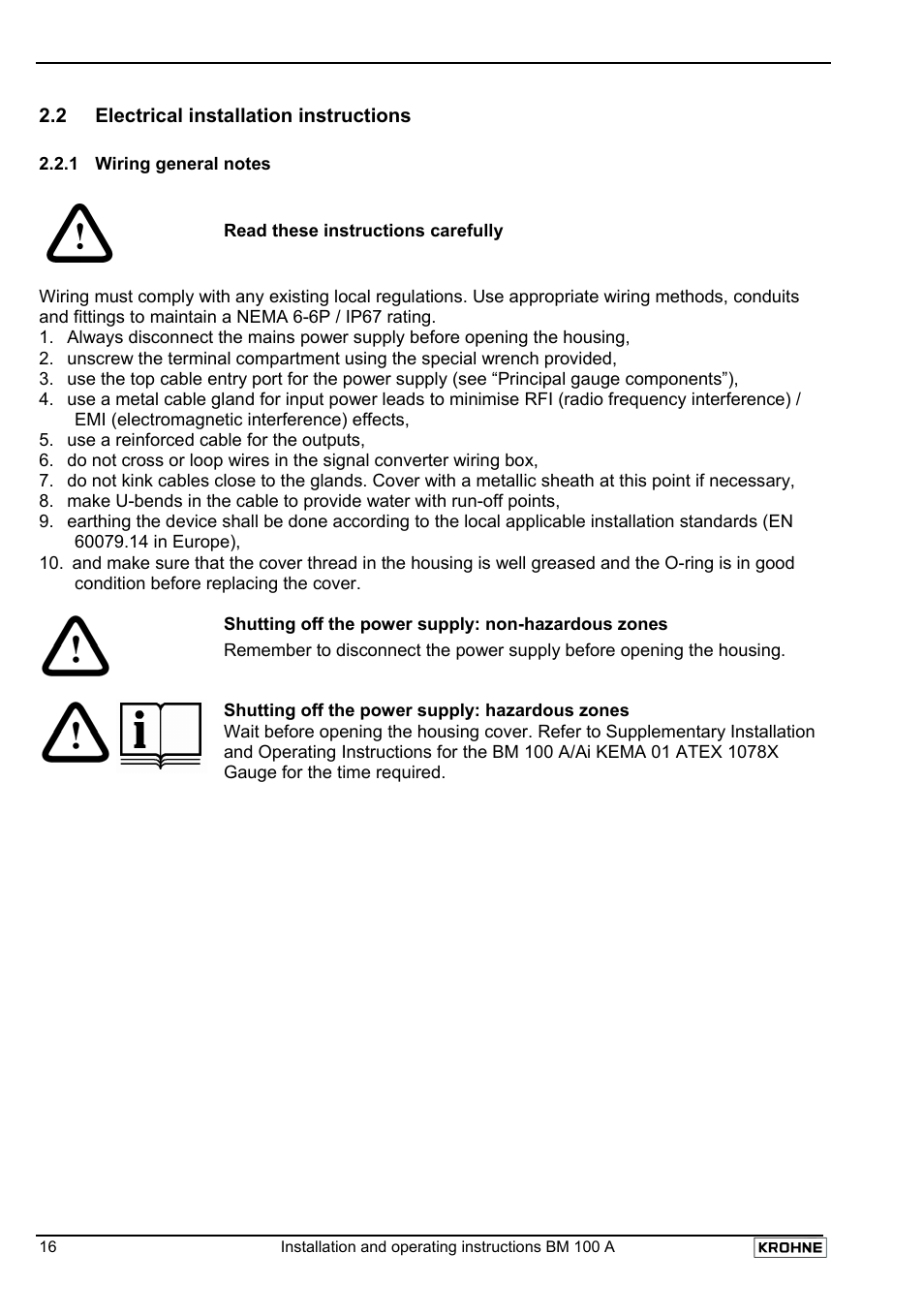 KROHNE BM 100A EN User Manual | Page 16 / 29