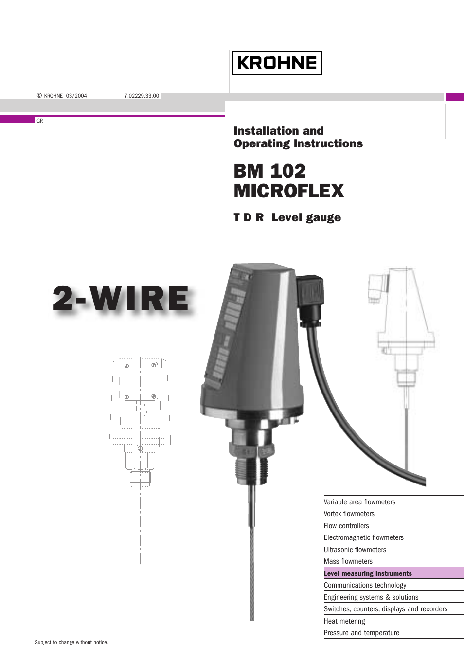 KROHNE BM 102 EN User Manual | 33 pages