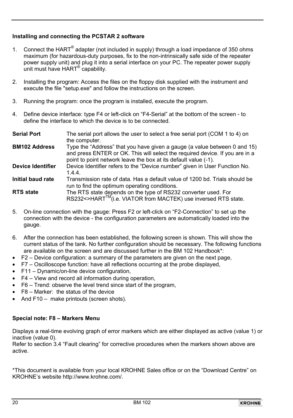 KROHNE BM 102 EN User Manual | Page 20 / 33