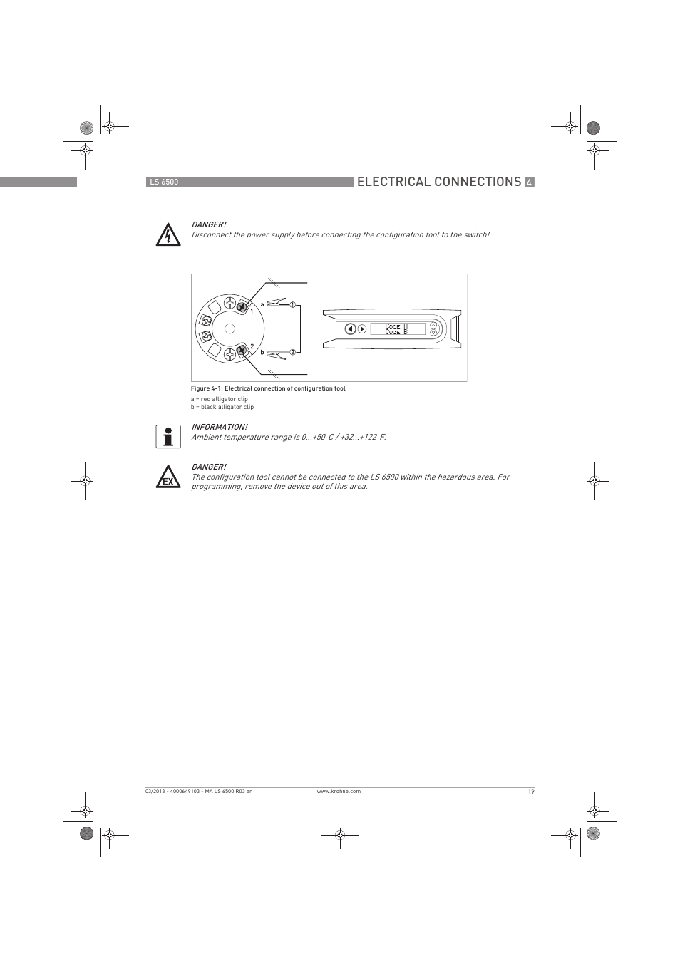 Electrical connections | KROHNE LS 6500 EN User Manual | Page 19 / 32