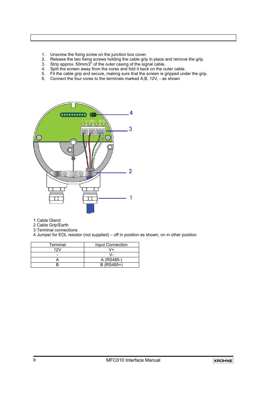 3 connection to the mfc010, Connection to the mfc010 | KROHNE MFC 010 C Converter User Manual | Page 10 / 104