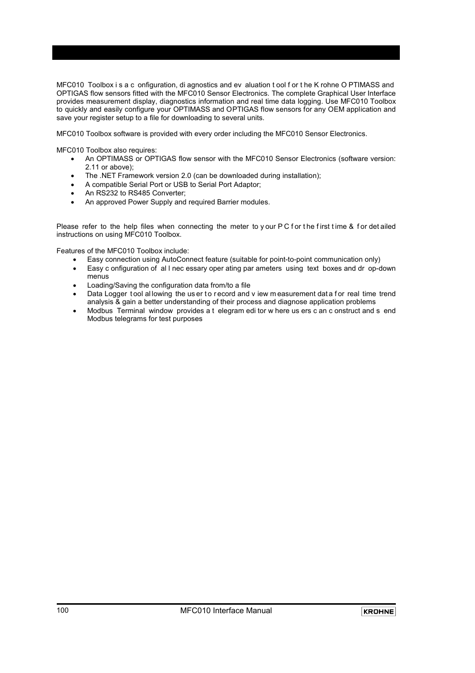 Appendix f: mfc010 toolbox | KROHNE MFC 010 C Converter User Manual | Page 102 / 104
