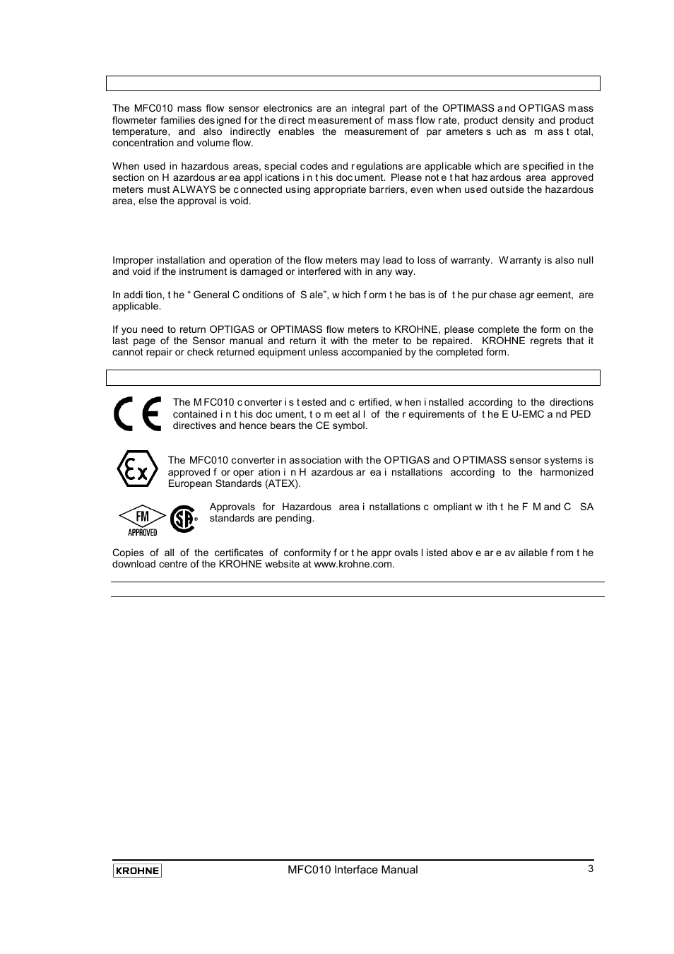 KROHNE MFC 010 C Converter User Manual | Page 5 / 104