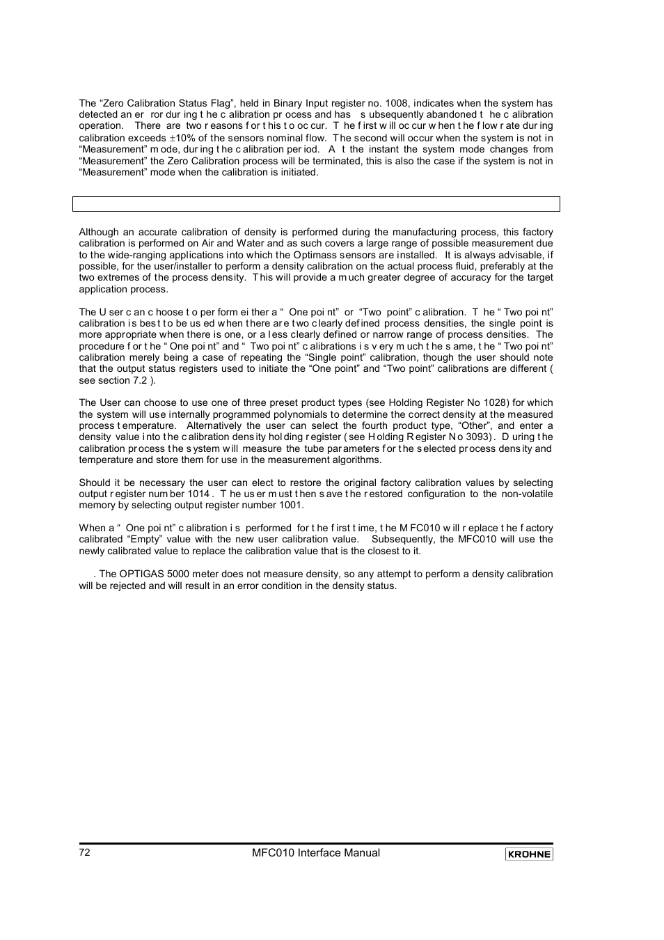 2 density calibration, Density calibration, On 8.2 | KROHNE MFC 010 C Converter User Manual | Page 74 / 104