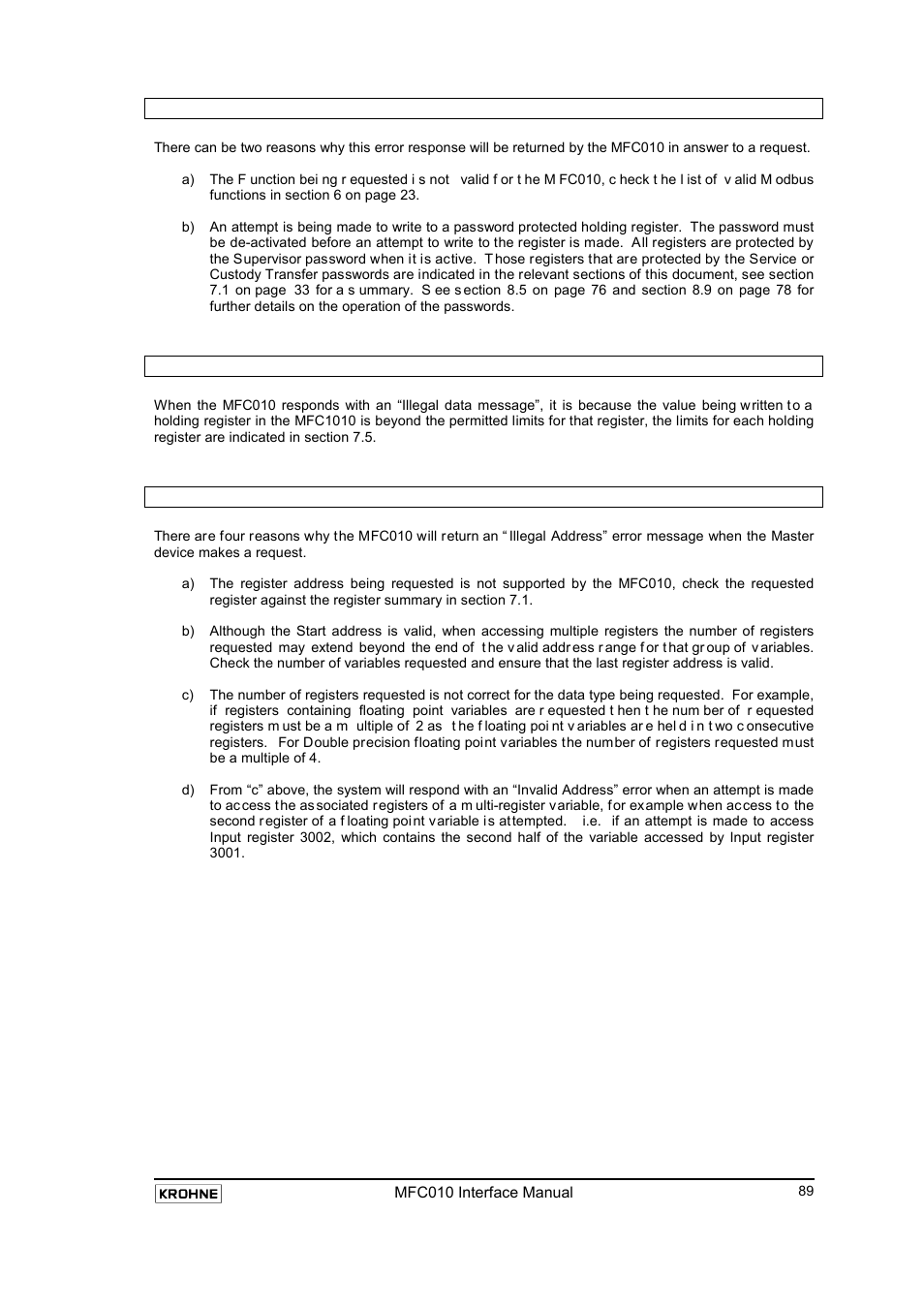 KROHNE MFC 010 C Converter User Manual | Page 91 / 104