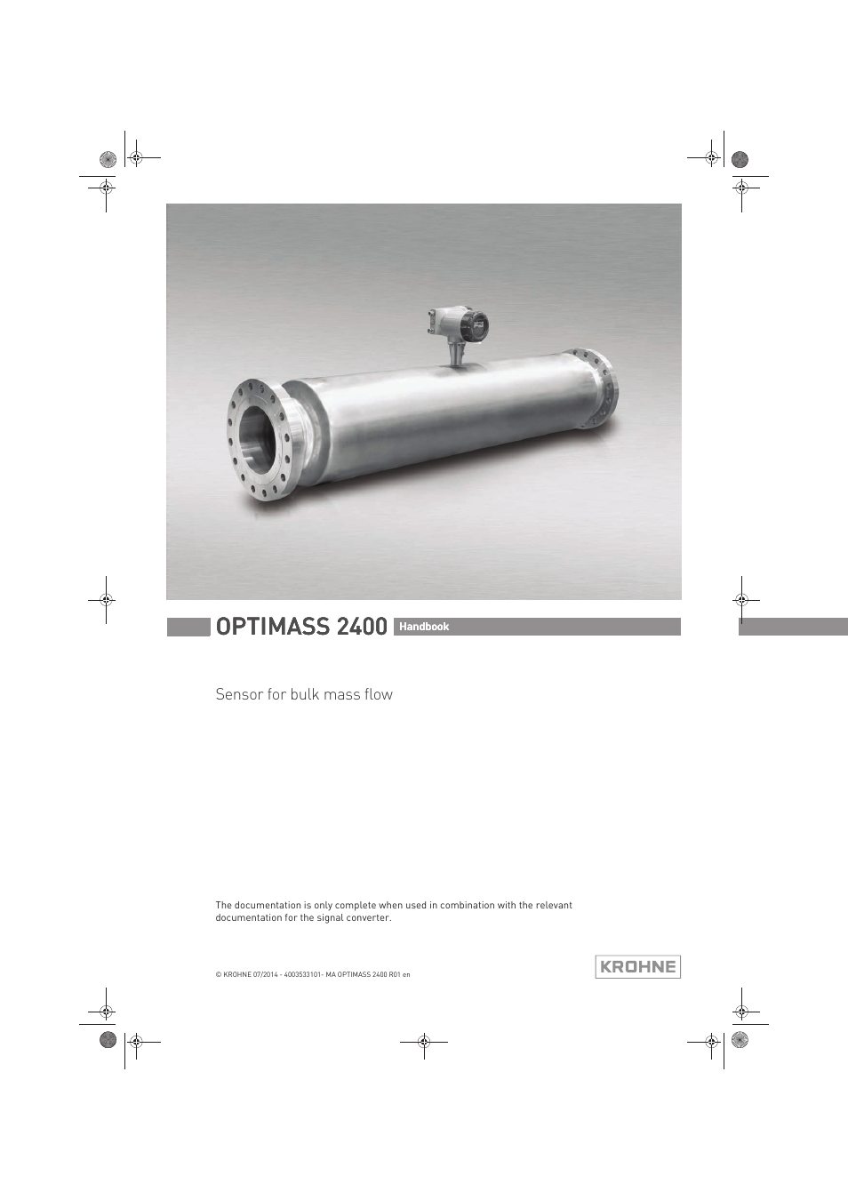 KROHNE OPTIMASS 2400 User Manual | 52 pages